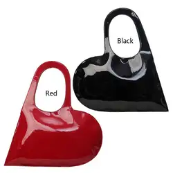 Luxury Design Heart Fashion Clutch Purse PU Leather Trendy Tote Bag Solid Color Summer Top Hand Bag for Women and Girls