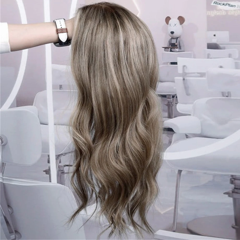 Summer Wig Light Brunette Balayage Wig FUTURA Synthetic Lace Front Wig Natural Look Wig Heat Resistant Hair for Women Cosplay