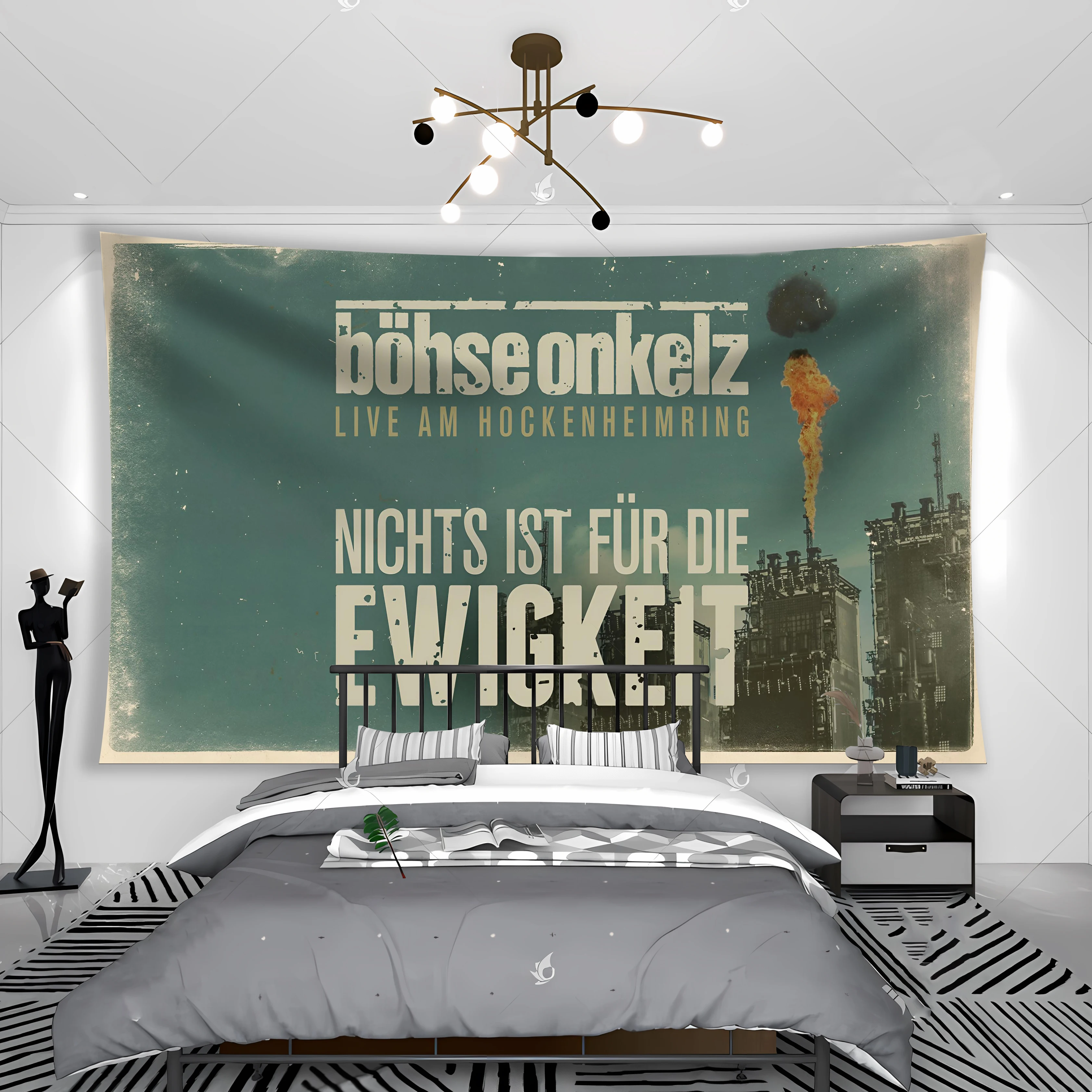 

Bohse Onkelzs German Rock Band Tapestry Printed Wall Hanging Carpets Bedroom Or Home Decoration Party Background Cloth