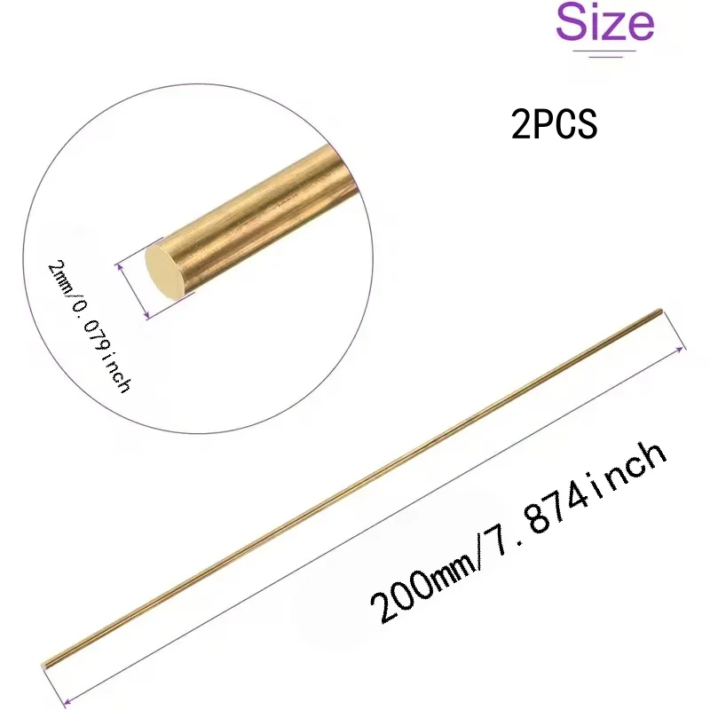 2Pc d2×200mm Copper Alloy Welding Rod Low Melting Point for Copper Pipe Radiator Cu-Al Welding