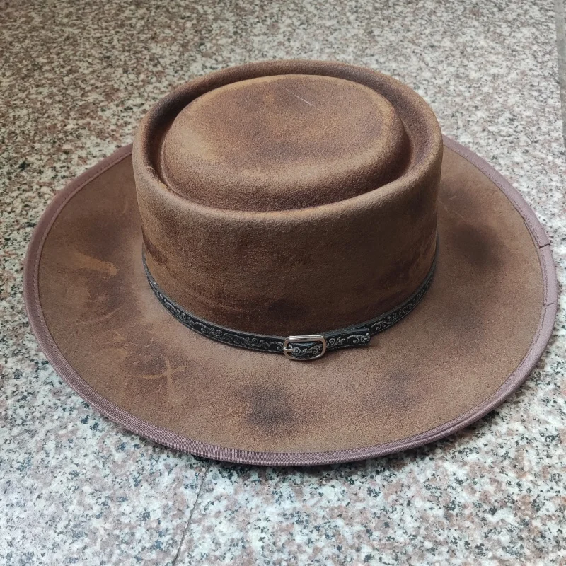 Woolen Cowboy Hat Bowknot Men's Jazz Top Hat Hot Sale In Europe And America Autumn And Winter Hat