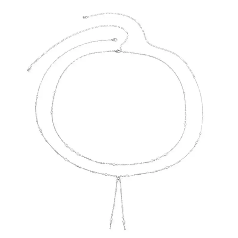 652f corrente cintura com franjas, camada dupla, joia corporal ajustável, acessório cintura fashion para festa à noite,