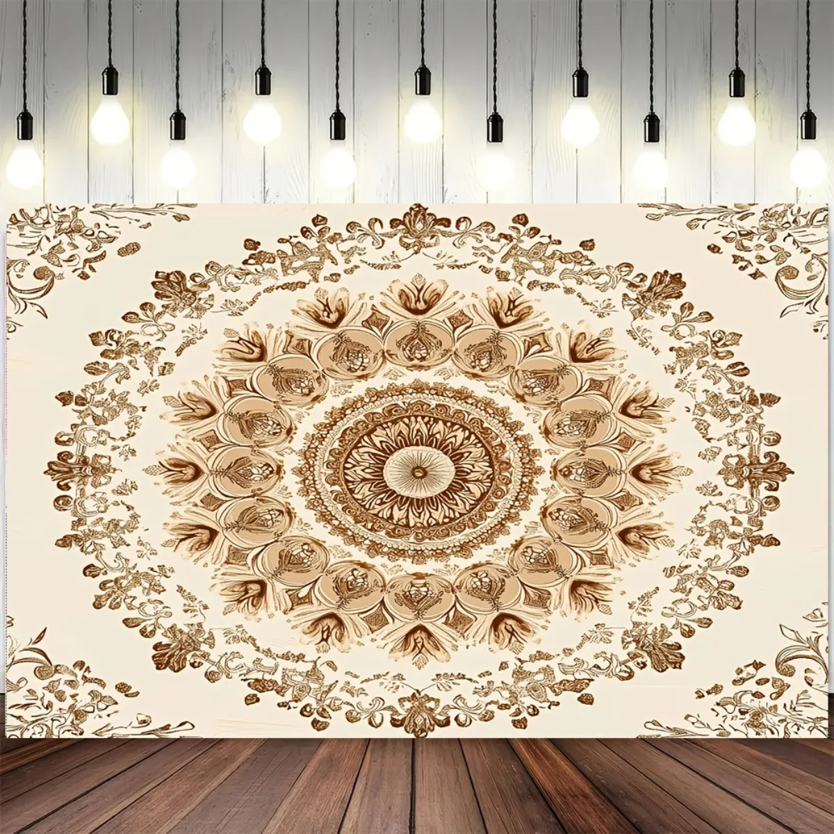 Tapiz Bohemio Mandala 2D Plano, 1 Pieza - Colgante de Pared con Mandala Multicolor Vibrante, 100% Adecuado para Decoración Inter