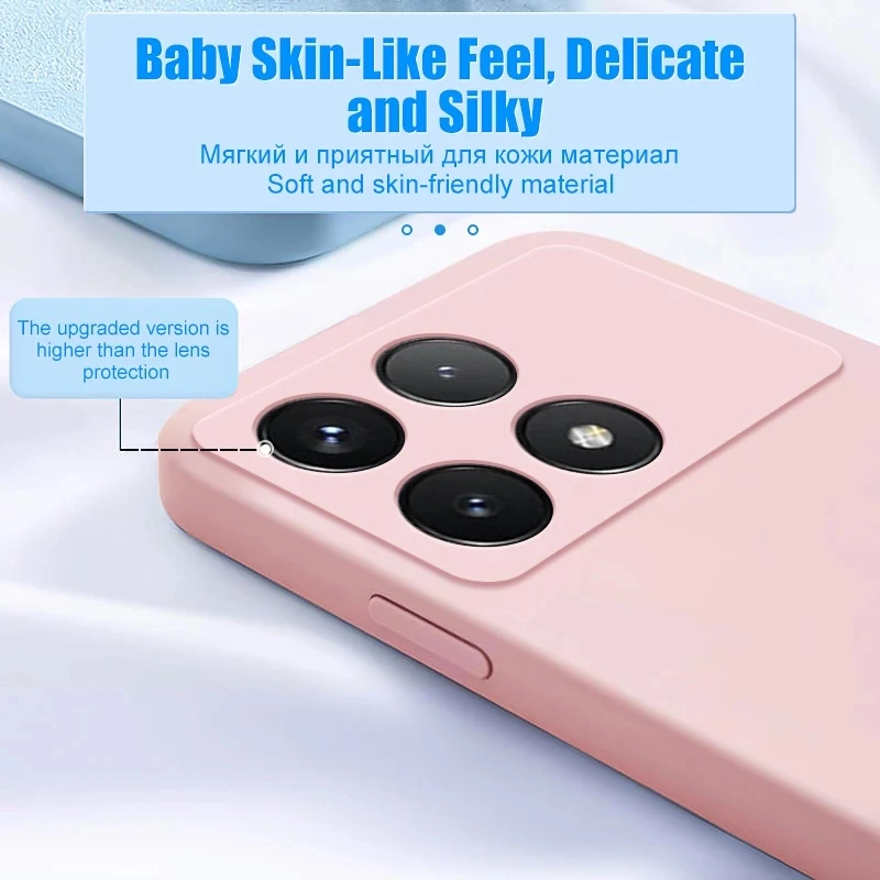 Xiaomi-Poco x6 pro 5g液体シリコン電話ケース,カメラレンズ保護,ソフトカバー,オリジナル