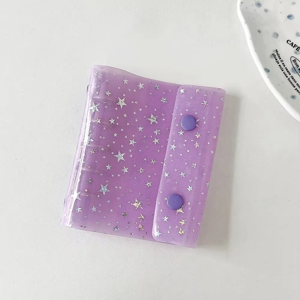 Y2k Fashion Loose Leaf Card Album Transparent 3in Photo Storage Buckle Card Holder Book Buckle Closure Loose Leaf Design