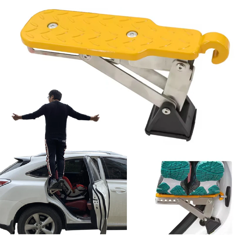 

Car Door Step Foldable Universal Fit Door Hook Step StandPedal for Car Roof Access, Roof Rack Foot Step Rooftop Doorstep Car SUV