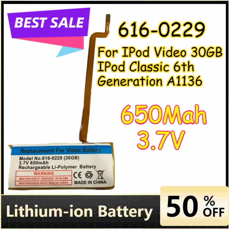 بطارية ليثيوم 750 مللي أمبير في الساعة 616-0229 Foripod 5th Gen Video 30gb و6th Gen Classic 80gb 120gb 7th Gen 160gb بطاريات قابلة للشحن #1