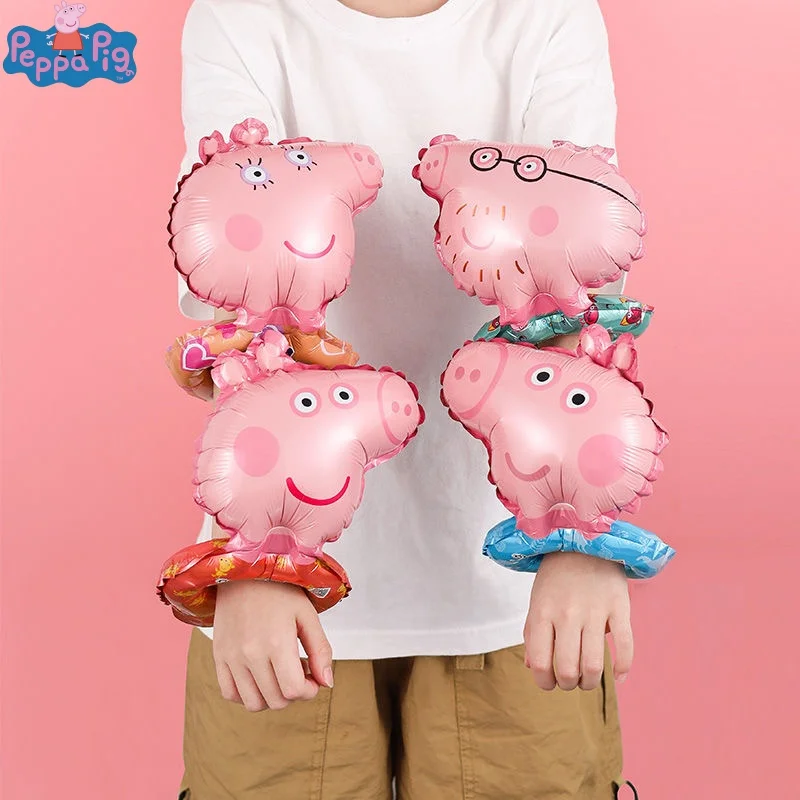 8 Uds. Globos de muñeca Peppa Pig, decoración para fiesta de feliz cumpleaños para niños, regalo para niño y niña, globo de aluminio, accesorios de ambiente para Baby Shower