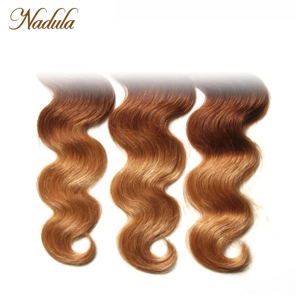 Nadula Hair Brazilian Body Wave Human Hair Bundles 1B-4-27 Ombre Remy Hair Weaves Body Wave Ombre Hair Bundles