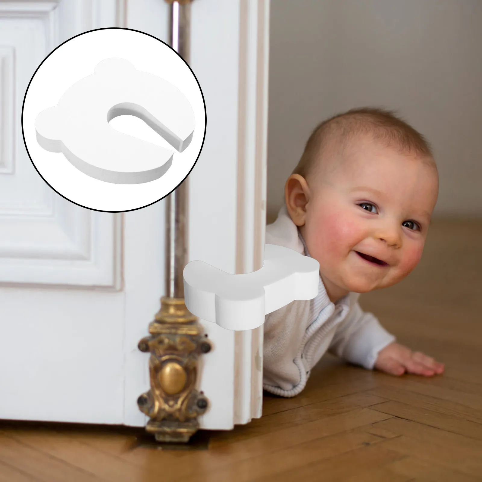 

6pcs Children Safety Door Stopper No Tools One Hand Operation Anti-Pinching Door Catch Holder Wall Protector Finger Pinch Guard