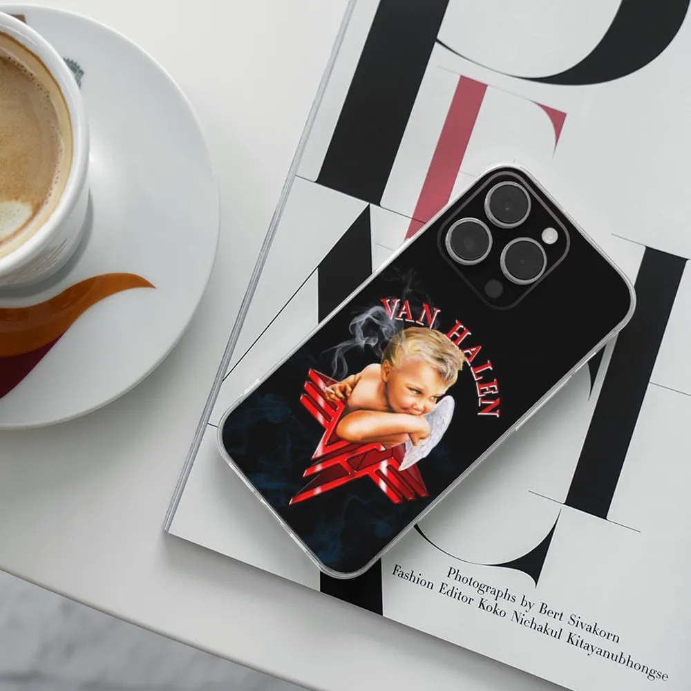 E-Eddie Van H-Halen Handyhülle für iPhone 16,15,14,13,12,11 Plus,Pro,Max,XR,XS,X,7,8 Plus,SE,Mini Transparent Silikon