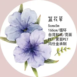 XiangXiang Studio Vintage Bluet Floral Washi PET Tape DIY Card Making Scrapbooking Decorative Sticker
