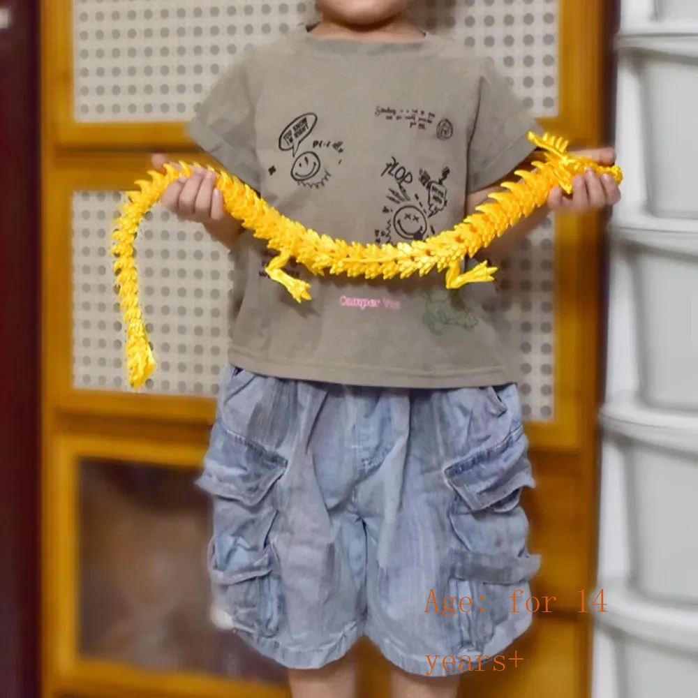 88CM 60CM 3D Printed Gem Dragon Crystal Fidget Toy Rotatable Articulated Dragon Gift for ADHD Perfect for Birthdays Holiday gift