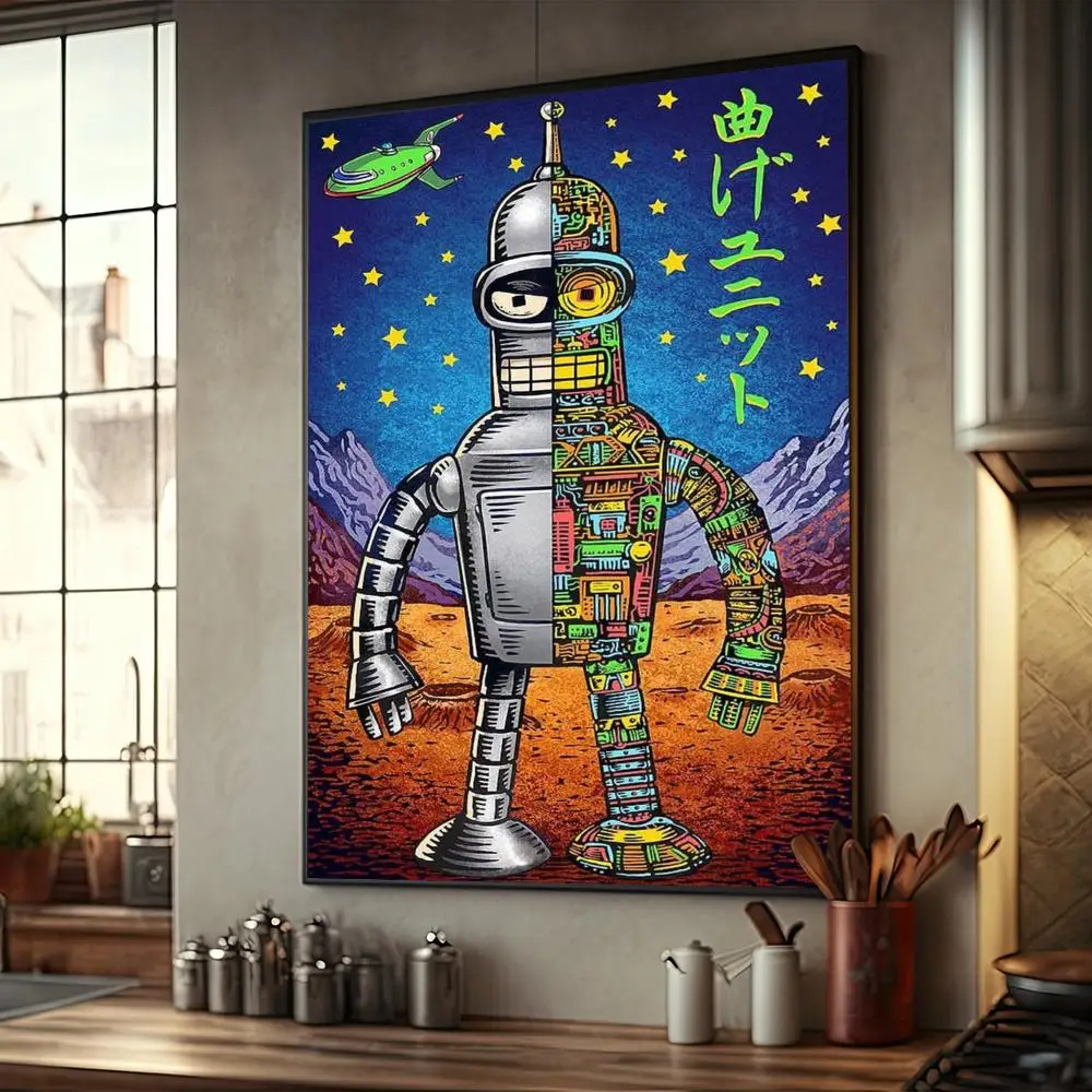 Cartoon F-Futurama Poster arredamento per la casa decorazione Highend carta Kraft Poster pittura murale studio casa soggiorno decorazione