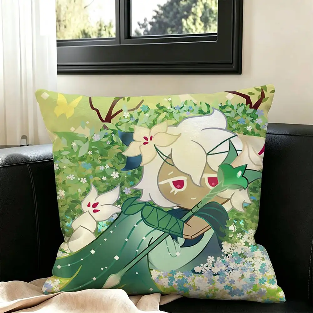 White Lily Cookie Run Kingdom  Square Double-Sided printed Pillow Case Bedroom Bedside Pillow Sofa Cushion Cover - view 6