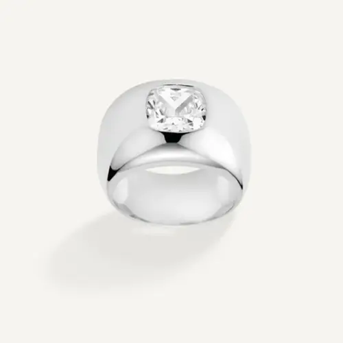 DPLAOPA 925 Sterling Silver Gold Thick Band Big CZ Zircon Size Ring Women Luxury Fine Jewelry 2023 Fine Jewelry Crystal - Image 7