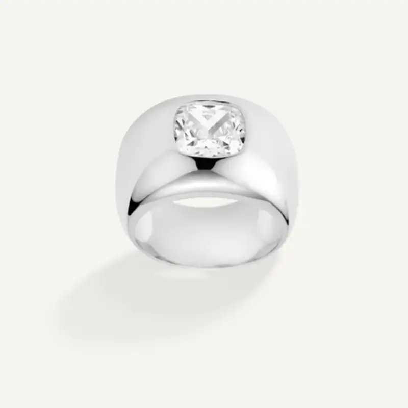 DPLAOPA 925 Sterling Silver Gold Thick Band Big CZ Zircon Size Ring Women Luxury Fine Jewelry 2023 Fine Jewelry Crystal - Image 7