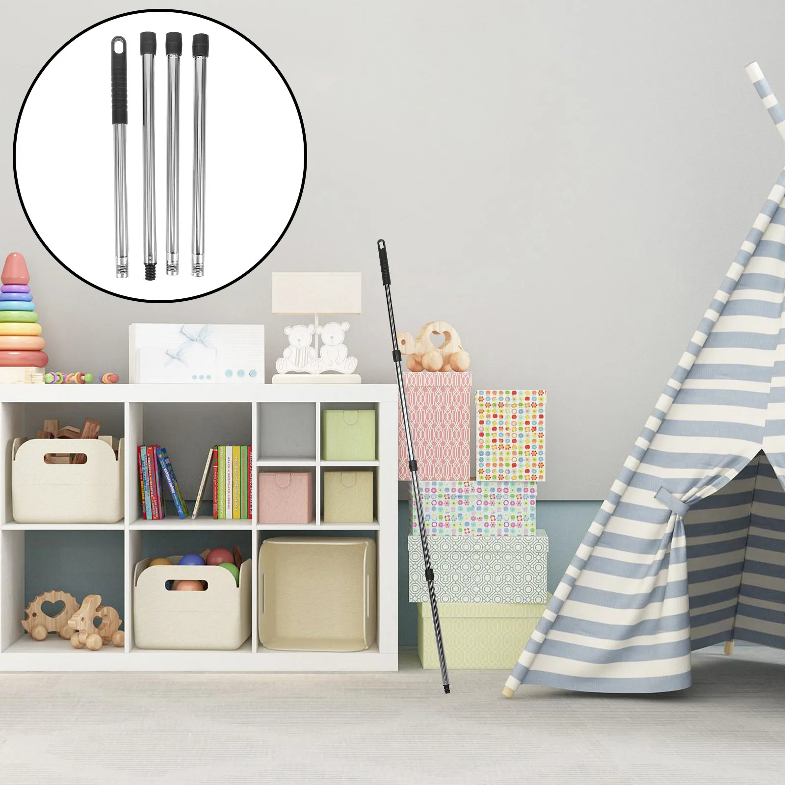 

Штанга для чистки водостоков с длинной ручкой, серебристая, сверхпрочная лопата для эффективного удаления листьев и мусора из водостоков и для домашнего использования