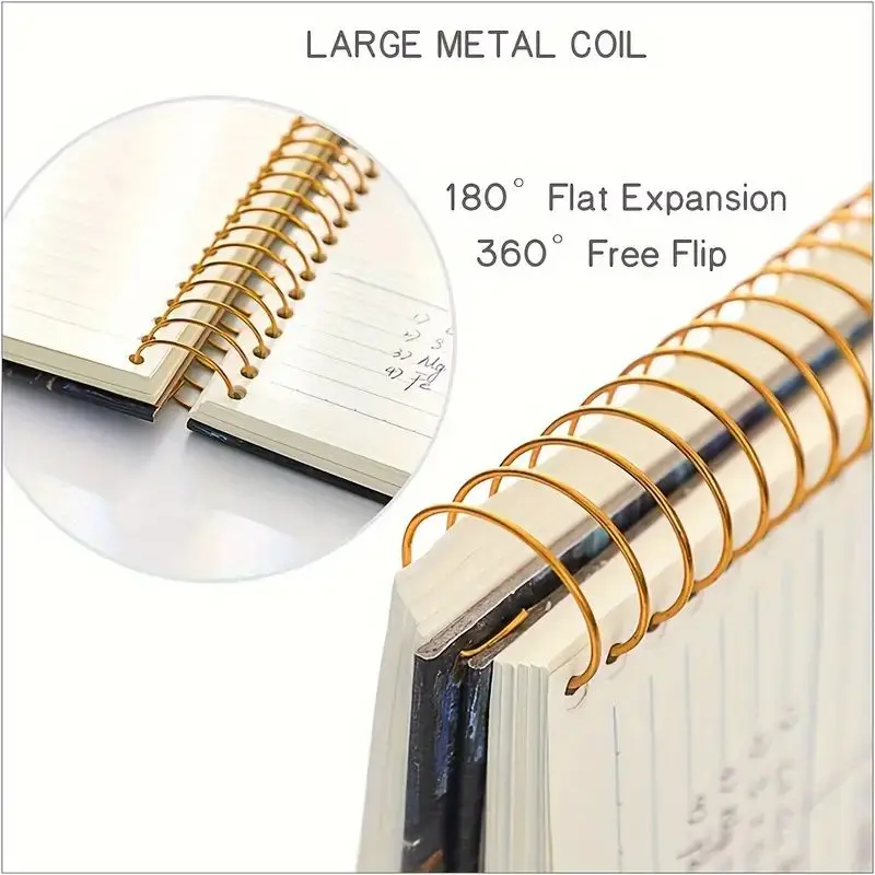 4 Packs of A5 Notebook Thick Super Hard Cover Spiral Notebook Hardcover Spiral Notebook Spiral Notebook 8.3\