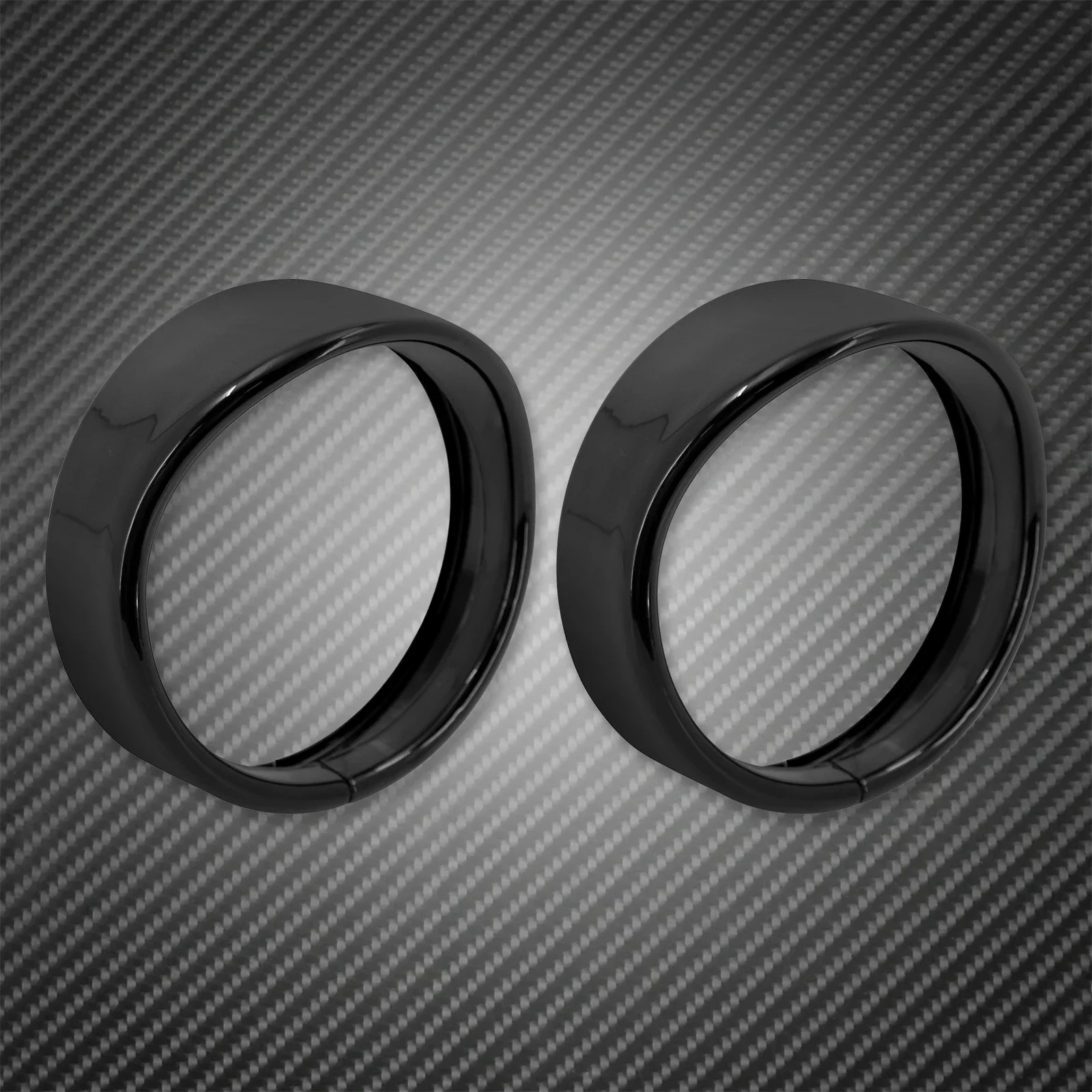 Motorcycle 4.5'' Visor Style Auxiliary Fog Light Trim Ring Cover Gloss Black For Harley Touring Road King Dyna Softail Sportster image 2