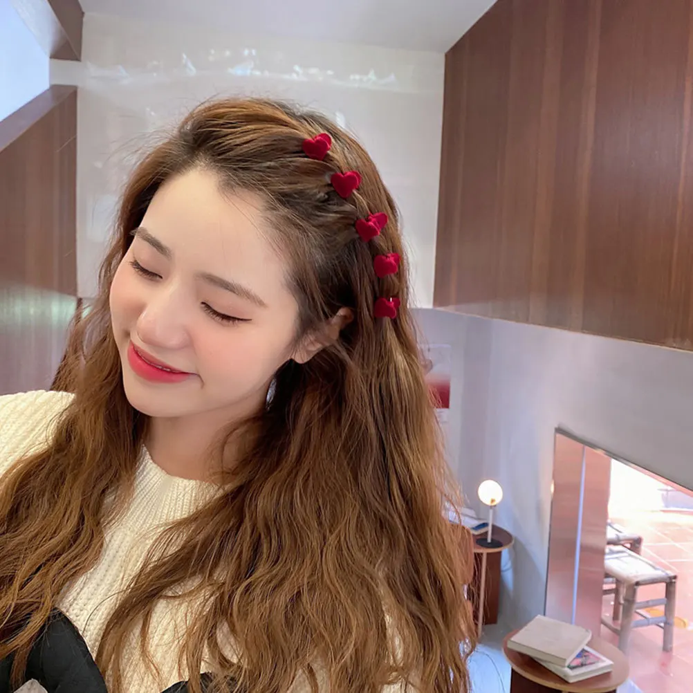 

10 шт. заколок-крабиков в форме сердца, маленькие мини-заколки для волос, инструмент для укладки своими руками для женщин и девочек, для Дня святого Валентина, свиданий, офиса, школы, путешествий