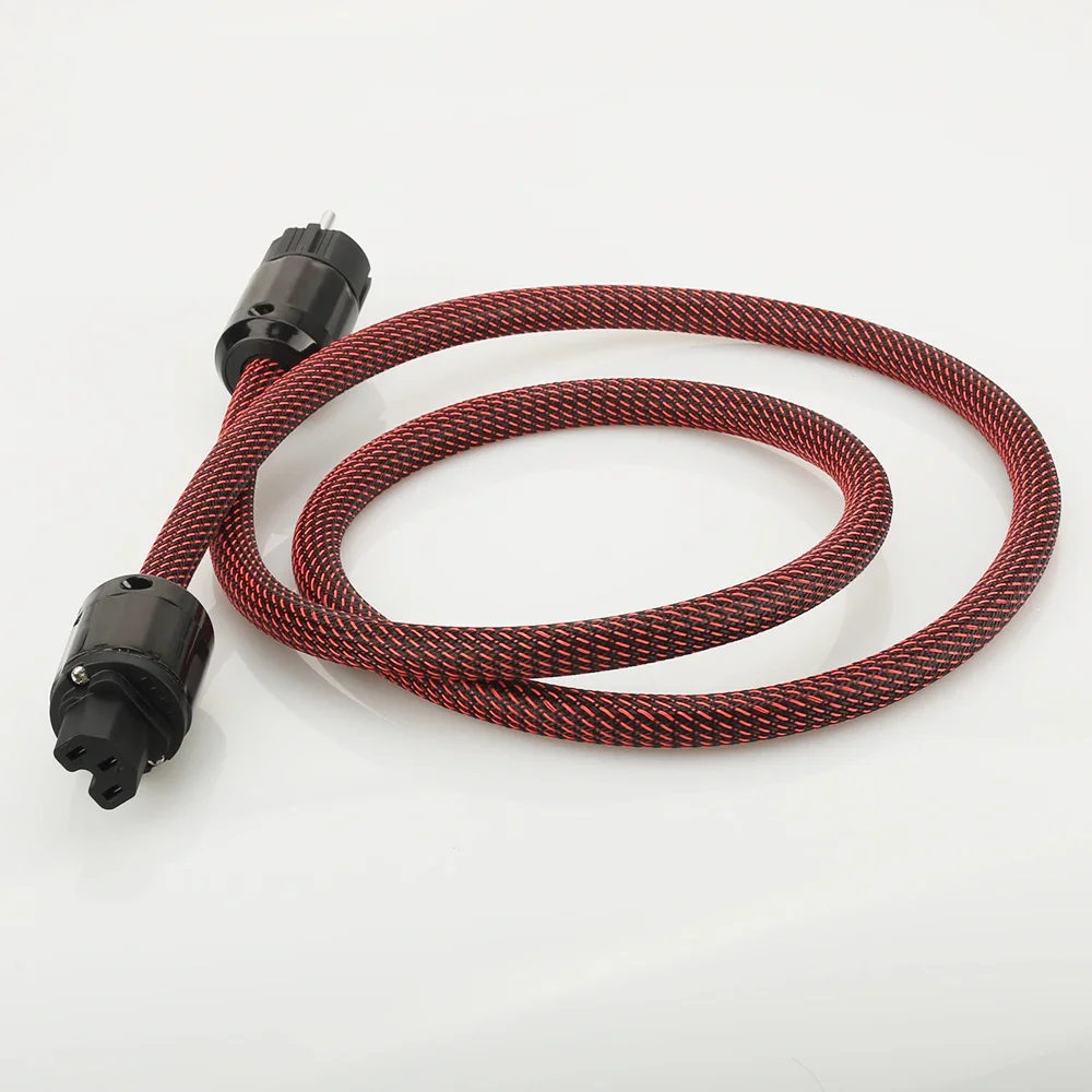 Высококачественный силовой кабель Schuko из чистой меди для аудиооборудования, шнур питания переменного тока ЕС