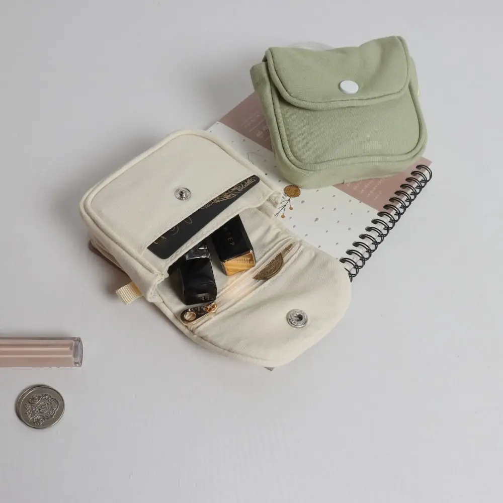 Portátil Mini Cotton Coin Purse, Headphone Bag, Monocromático, Lightweight Makeup Bag, Batom, Novo