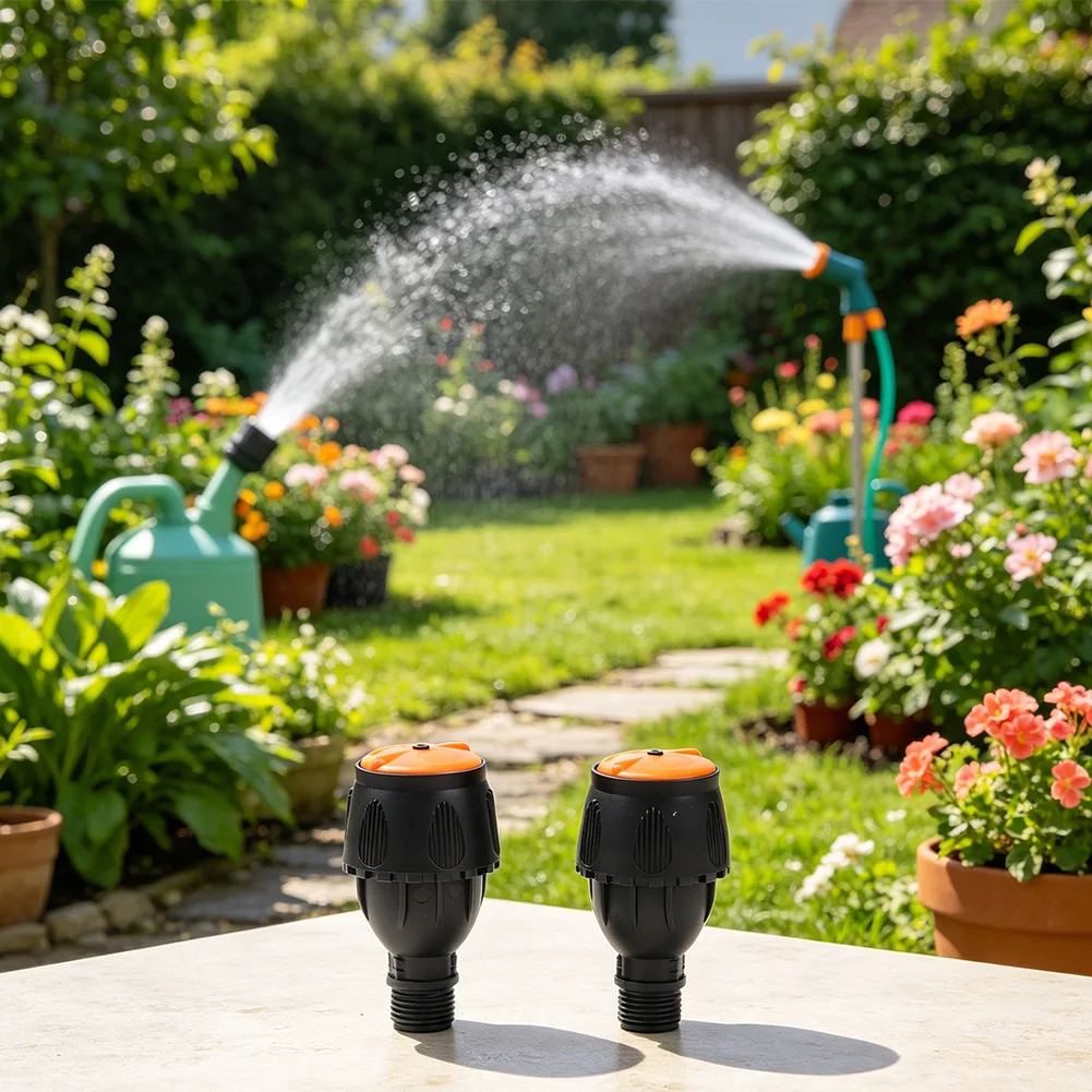 Irrigation Nozzle Garden Sprinkler Adjustable Spray Pattern Efficient Water Distribution Robust Performance Black