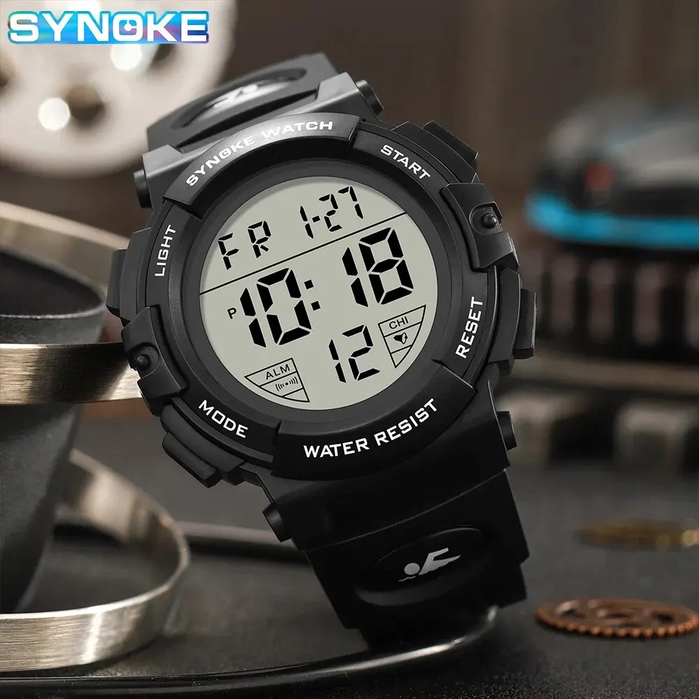 SYNOKE Outdoor Sport Watch 50M Waterproof Digital Men Fashion MultiFunction Waterproof Digital Watch Men