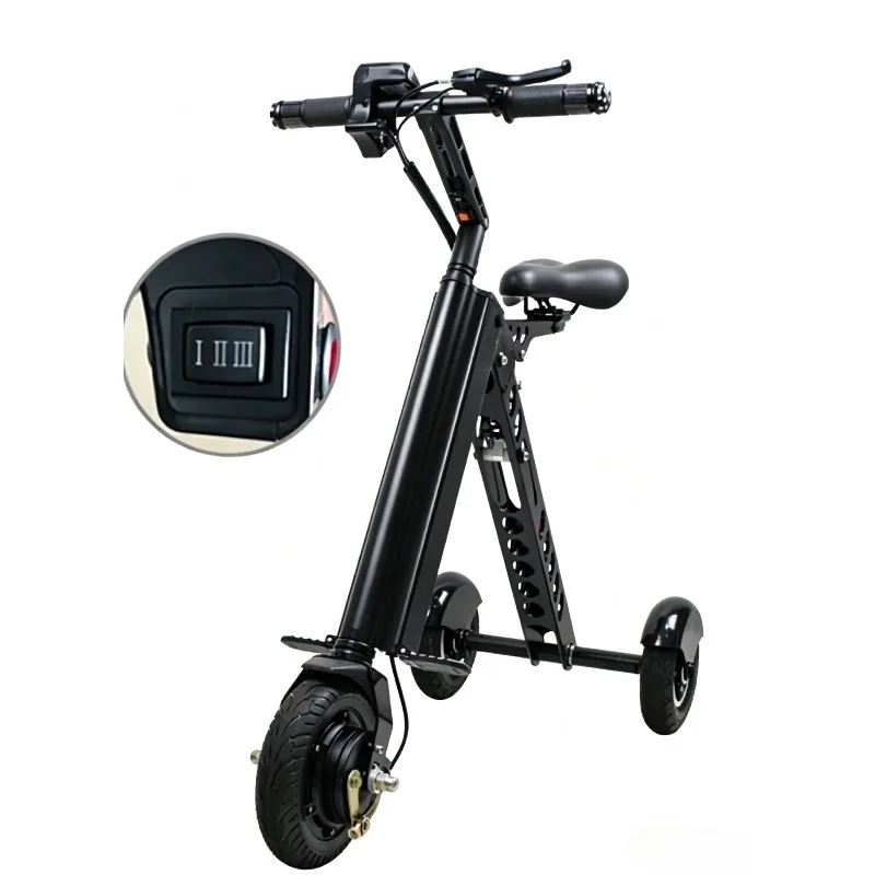 Ultra-Light Portable Folding Electric Tricycle | 8-Inch Anti-Skid Wheels, 30-45km Long Battery Life for Adults