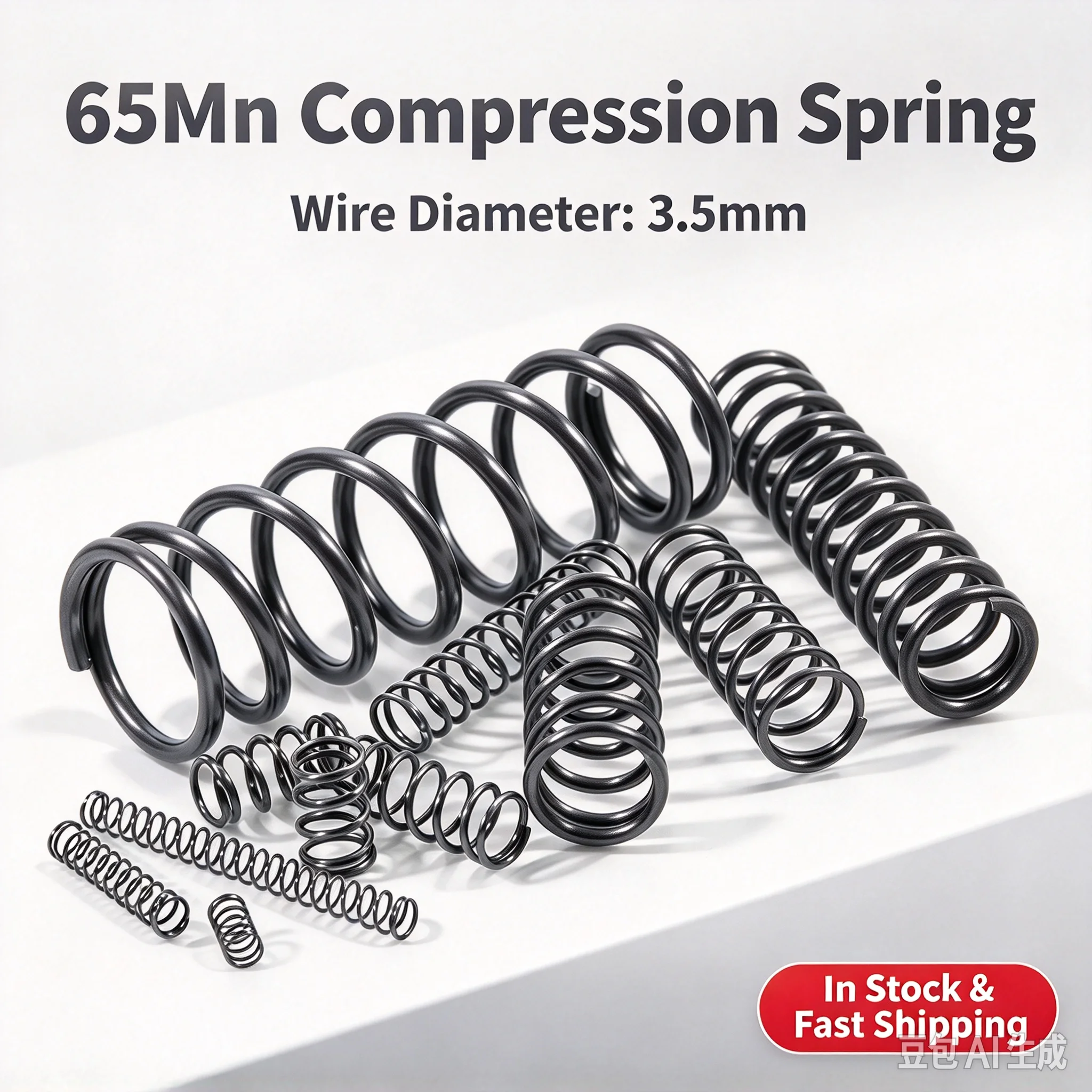 65Mn Heavy Duty Return Pressure Release Spring 3.5mm Wire, Industrial Compressed Spring, Factory Stock Fast Ship 2pcs