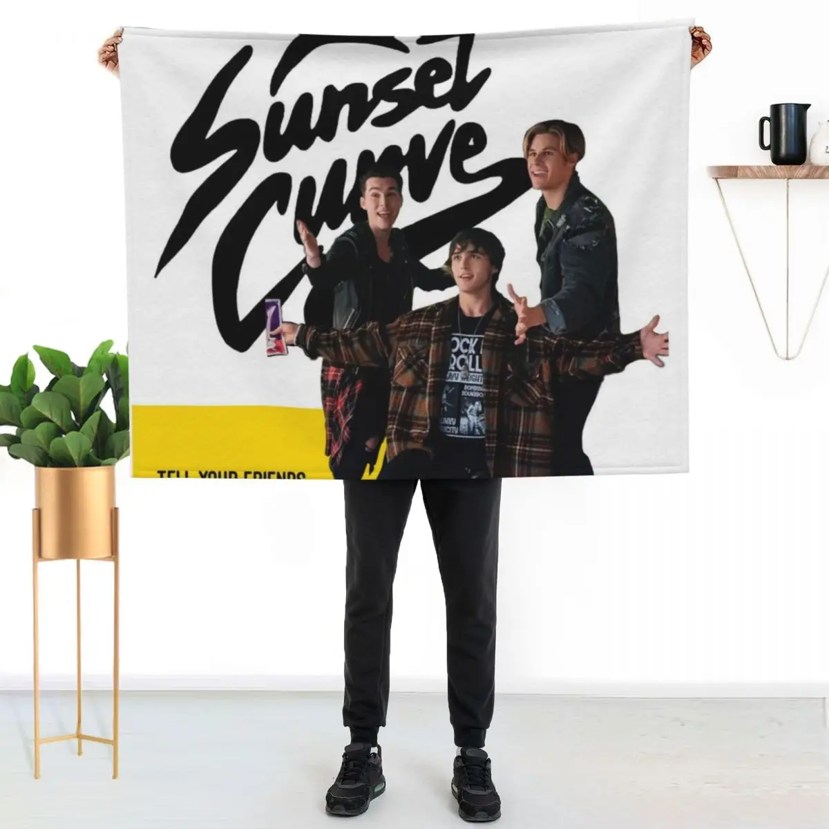 Sunset curve, tell your friends Throw Blanket Plush Luxury Thicken Cute Plaid Thermal Thins Blankets For Bed Blankets