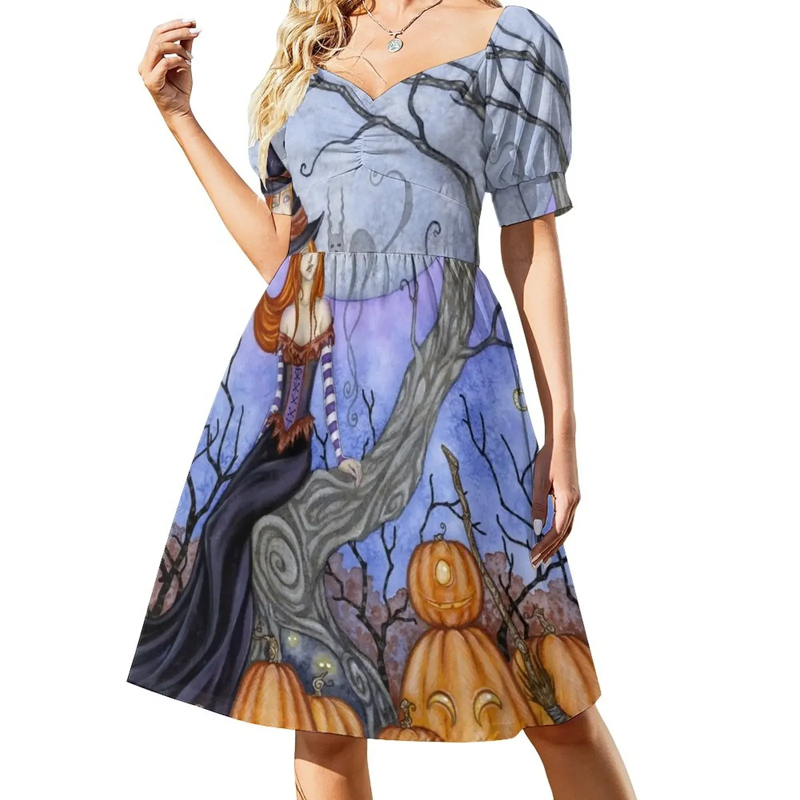 

The Halloween Tree Short-Sleeved Dress Female clothing dresses for woman 2025