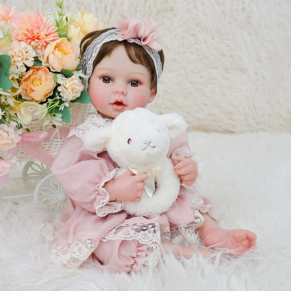 Cloveray 49 cm Full Body Vinile Realistico Reborn Baby Doll 20 pollici Originale Carino Vinile Soll Fatto A Mano High-end Dipinto Giocattolo Regalo Del Capretto