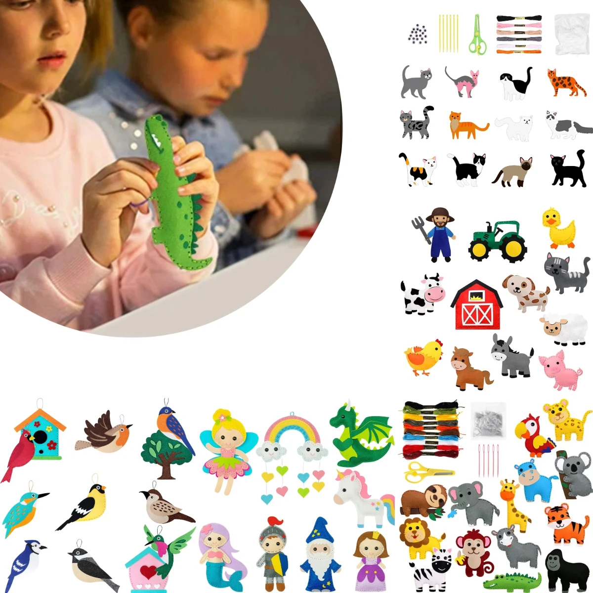 Nähen Bastelset Filz Plüsch DIY Nähen Anfänger Früherziehung Kunst Nähen Bastelset