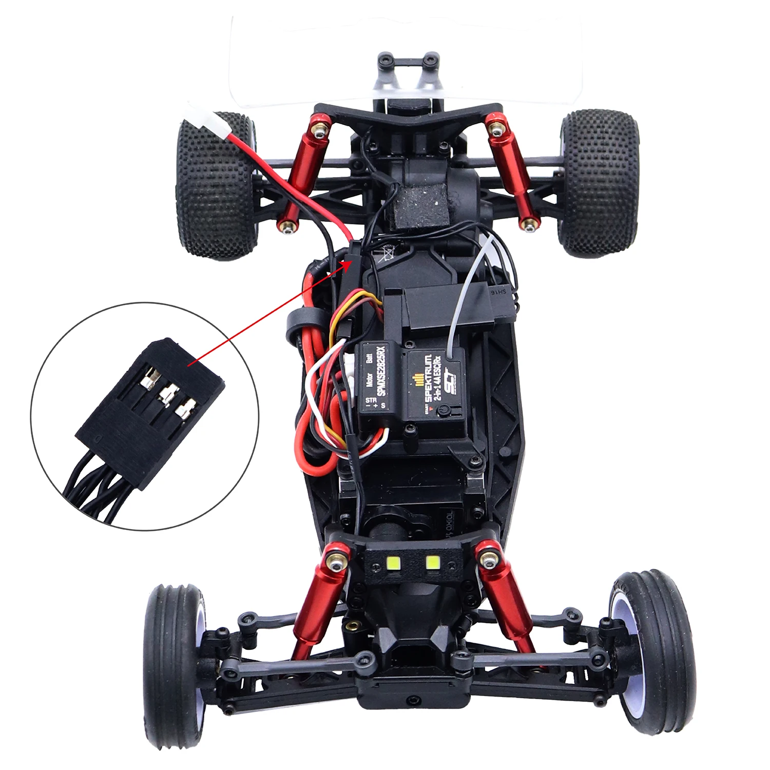 ไฟสปอตไลท์หน้า ไฟท้าย ชุดไฟ LED สำหรับรถ LOSI Micro-B 1/24 2WD Buggy RC อะไหล่ไฟทำมือแบบพิเศษ