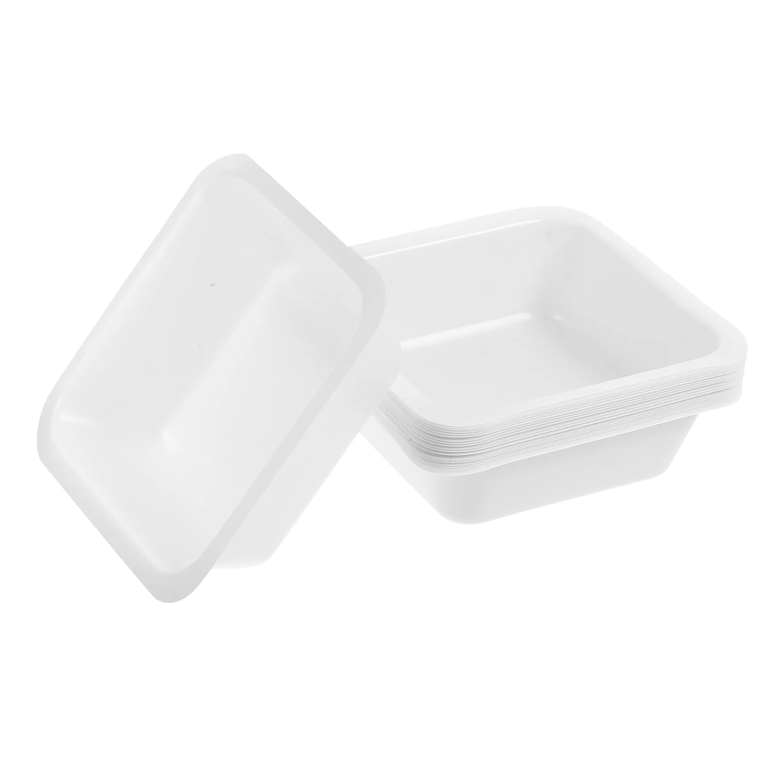 

20 Pcs Weighing Boat Anti-Static Tray Dish Container Ship Type Plate White Plastic