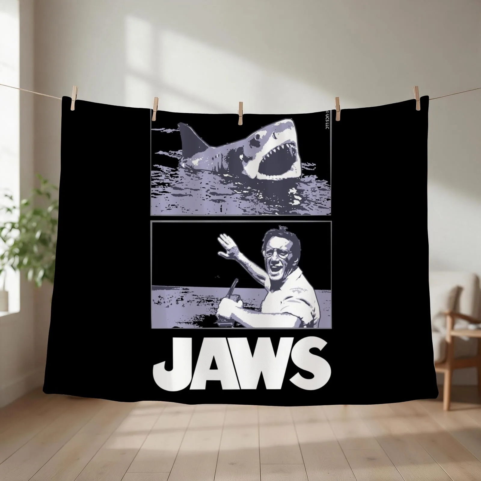 Jaws 1975 movie fan art Throw Blanket Luxury St Tourist Hair wednesday Blankets