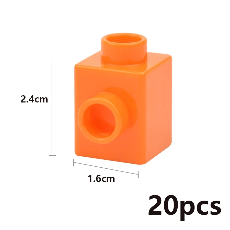 20Pcs MOC Model Duploes Big Size Building Blocks 1x1 Dots with Side Bumps Thick Bricks Large DlY Assembles Particles Toys