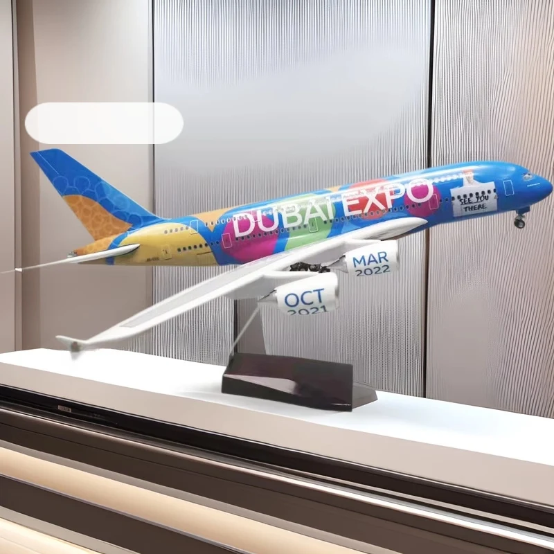

47CM Toys Airbus Scale Diecast 380 Plane Painting Airline A380 Resin Airplane Airbus With Light And Wheel Collection Display Fly