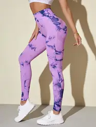 Female Outfit Gym Leggings Tie Dye Push Up Yoga Pants High Waist Scrunch Butt Seamless Women Workout Sports Pants