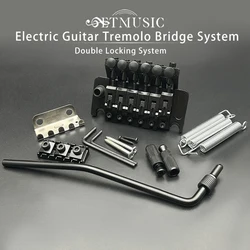 1Set Electric Guitar Tremolo Bridge Systems with logo Double Locking Edge with Whammy Bar Black Gold Chrome Color