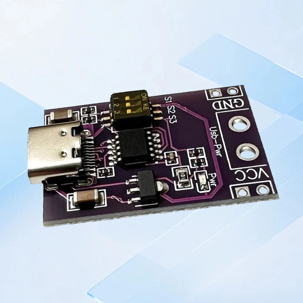 PD/QC/AFC Fast Charge Decoy Trigger Type-C Decoy Module Board with DIP Switch 5V 9V 12V 15V 20V Fixed Voltage Output