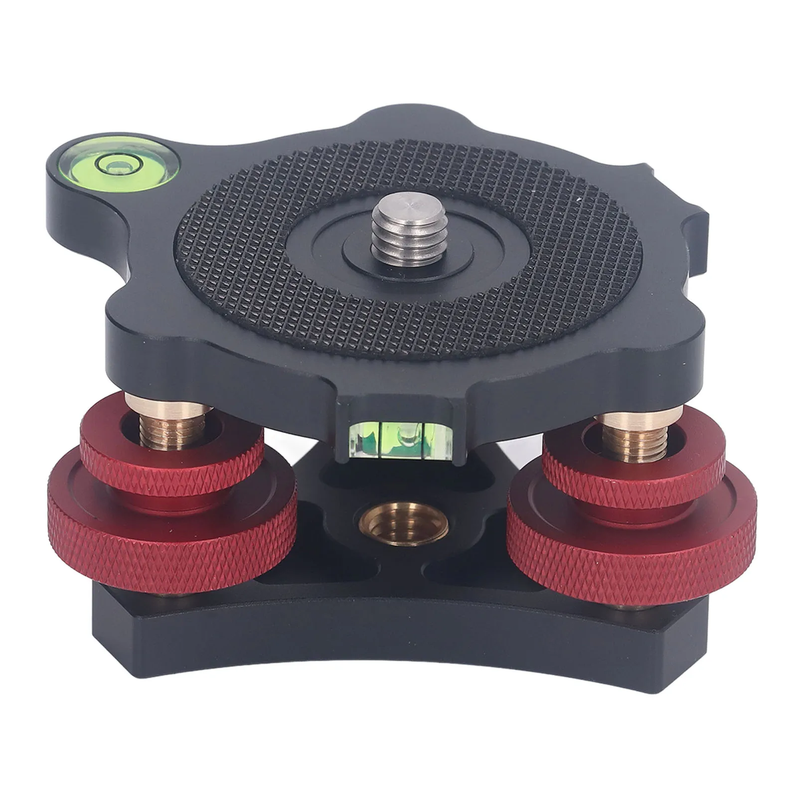 Tripod Head Leveling Base Camera Leveler Aluminum Alloy 3/8 Inch Thread Precise 3 Bubble Level Triple Wheel Leveler For Macro