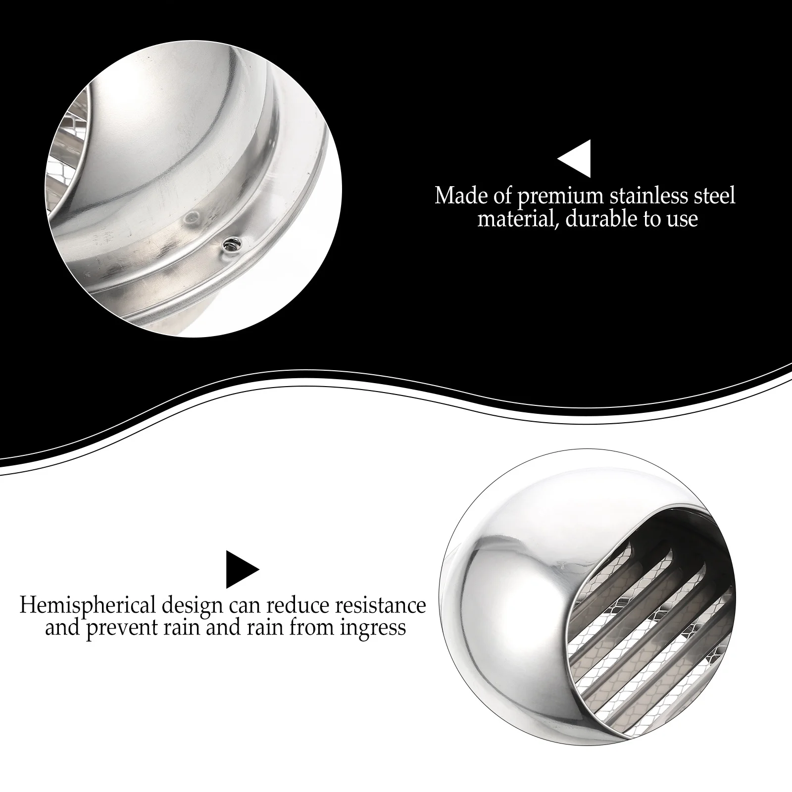 

1Pcs Premium Stainless Steel Vent Cap 304 for Exhaust Outlet Breathable Air Vent Cover Windproof Rainproof Cooker Hood