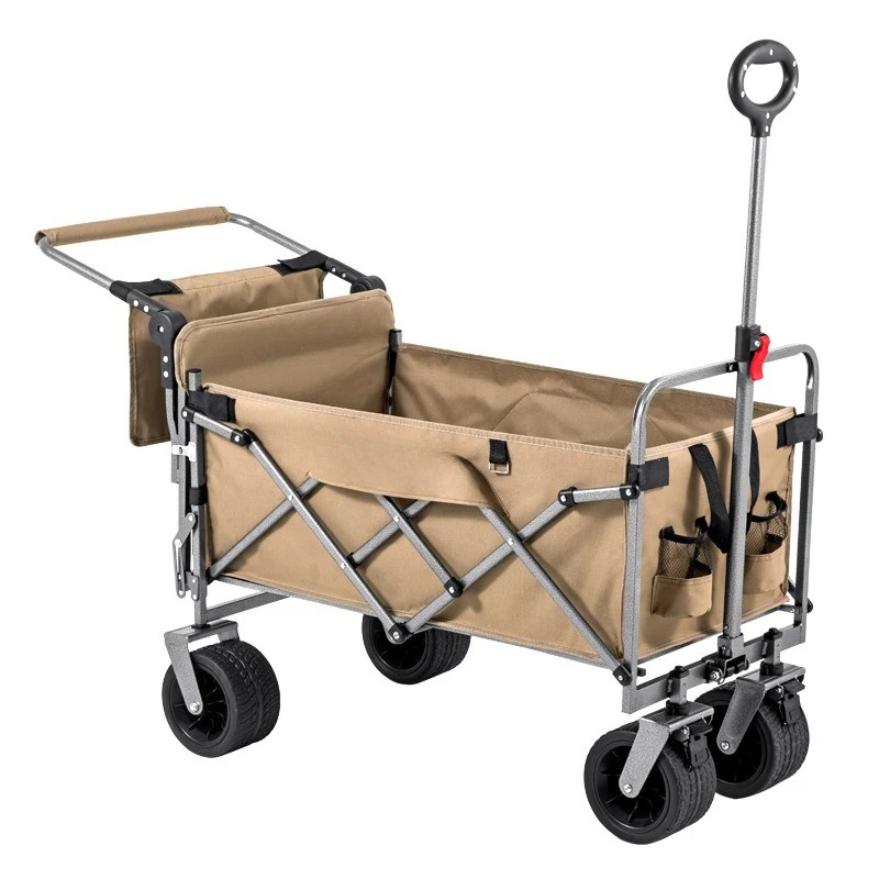 

Camping, push-pull integration, outdoor camping trolley, picnic stall, foldable trolley
