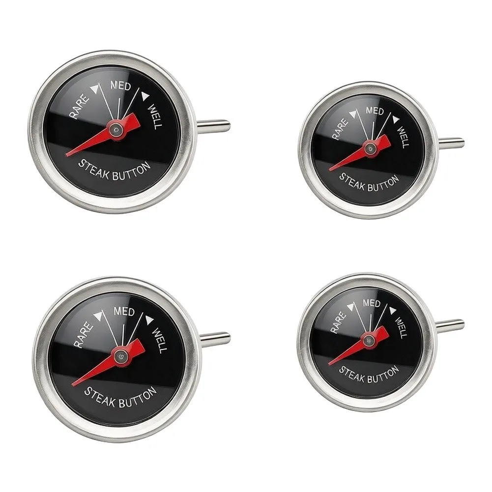 4 Pack Stainless Steel Meat Thermometer for Steak Roast Chicken Pork For BBQ Outdoor Grilling Camping Picnic Use