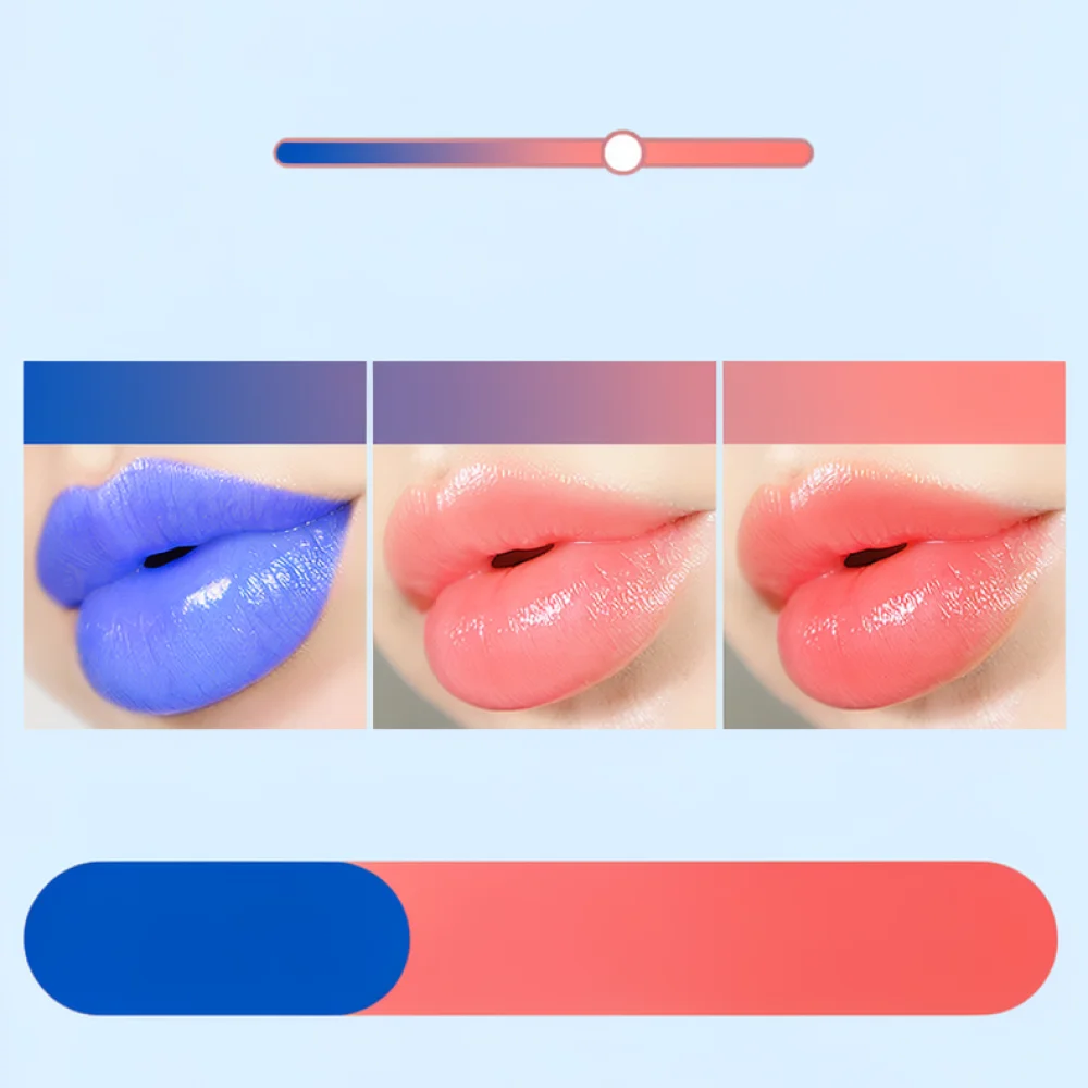 For Lessxcoco Blue Enchantress Temperature Sensitive Lipstick Satin Texture Smoothing Lip Gloss Nourishing Balm Repair
