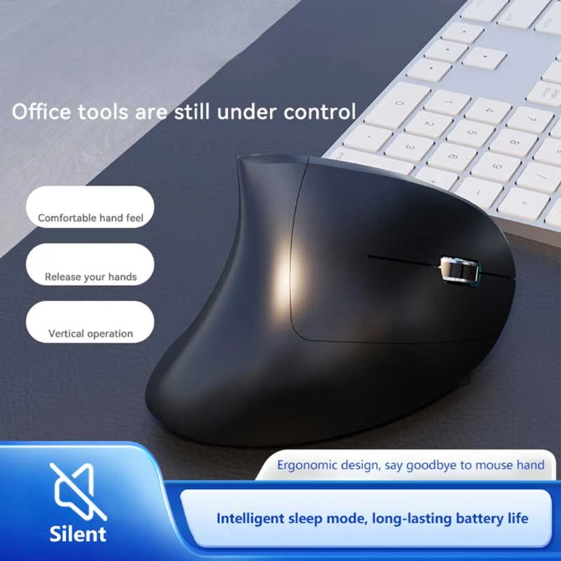 

Wireless Bluetooth Mouse Ergonomic Vertical Illuminated Silent Rechargeable Mouse Portable Gaming Office Universal Mouse