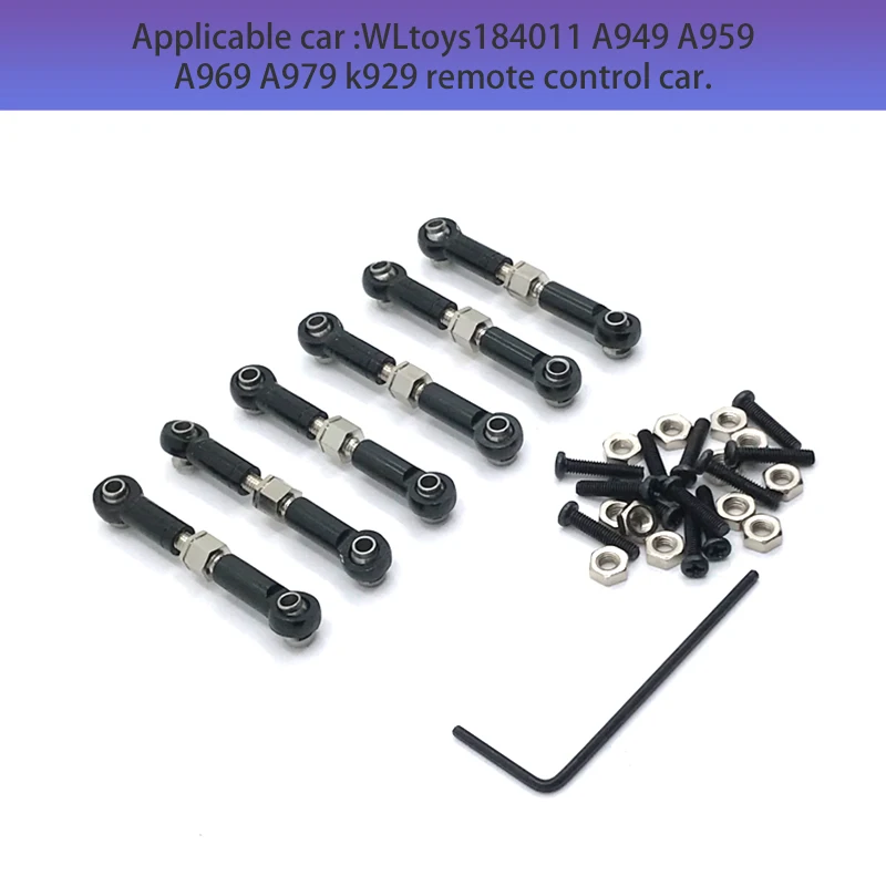 WLtoys184011 A949 A959 A969 A979 K929 Control remoto para coche, accesorios de actualización de modificación de Metal, varilla de tracción ajustable